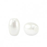 Perlas de agua dulce de imitación grano de arroz 4x6mm - Blanco